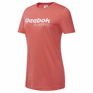 Koszulki Damskie Reebok Classic Głęboka Różowe PL 83MWOUF